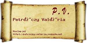 Petróczy Valéria névjegykártya