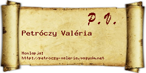 Petróczy Valéria névjegykártya
