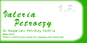 valeria petroczy business card