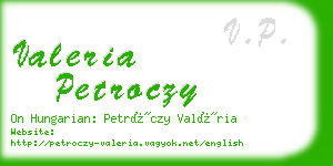 valeria petroczy business card